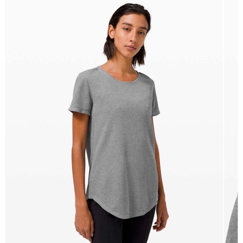 Lululemon Love Crew III Waffle Knit Short Sleeve Tee Grey Women's Size 8